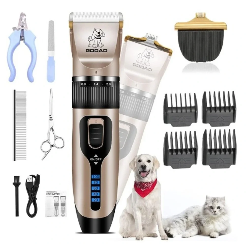 GOOAD Pet Grooming Kit Cordless Dog Clippers Gold Professional NWT